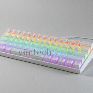 Clavier Mécanique JEDEL Gaming KL69 – White – Red Switch – RGB